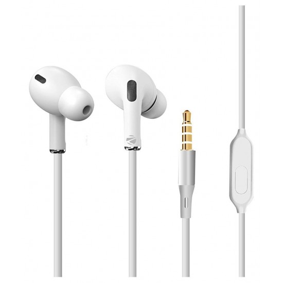 Zebronics Zeb-Tulip,in Ear Design Wired Stereo Earphone with 3.5mm Jack Comes with in Line Mic(Black or White)