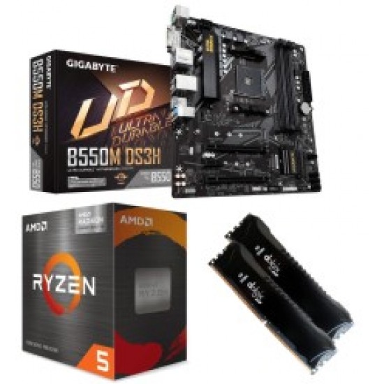 AMD Ryzen 5600G Processor / Gigabyte B 550 M DS3-H Mother board / Ram 16 Gb DDR 4 Combo