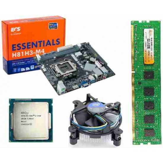 ECS H 81 Mother board + Core I -5 (4th (4460 or Higher) ) + 4 GB DDR3 + Fan