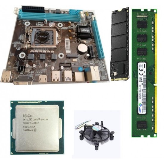 Foxin H 81 Mother board + Core I -3 (IVth Generation) + 8 GB DDR3 +240 Nvme SSD + Fan
