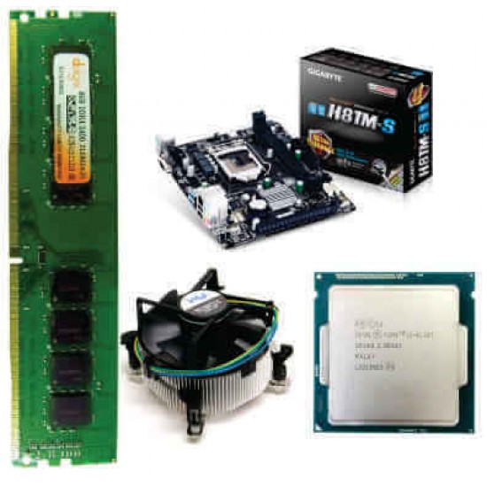 Gigabyte 81 Mother board + Core I -3 (IVth Generation) + 8 GB DDR3 + Fan
