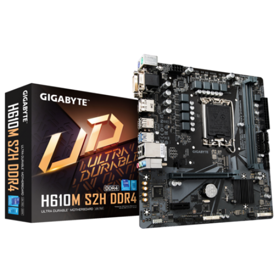 Gigabyte 610M-S2 Motherboard + Core I 3-12100F + Ram 8 GB DDR 4 + 2Gb Graphic Card Motherboard Combo