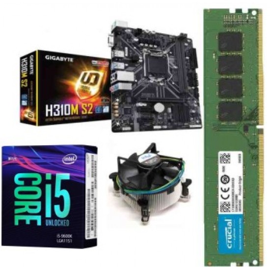 Gigabyte H 310 M-S2 Mother board + Core I 5 (9600 K ) + Ram 8 Gb DDR 4