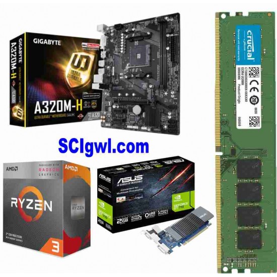AMD Ryzen 3100 Processor / Gigabyte A320 M-H / Ram 16 Gb DDR 4 / 2gb Graphic Card - (710 ) Motherboard Combo
