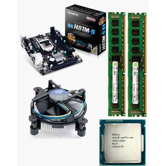 Gigabyte 81 Mother board + Core I -5 (IVth Generation) + 8 GB DDR3 + Fan