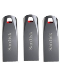 Sandisk Cruzer force 32GB USB 2.0 Pen drive with metal casing (Combo of 3)