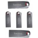 Sandisk Cruzer force 64GB USB 2.0 Pen drive with metal casing (Combo of 5)