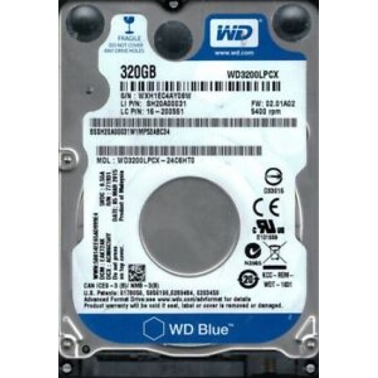 WD3200LPCX -7mm 320GB SATA 6Gbp/s 2.5" Laptop Hard Drive