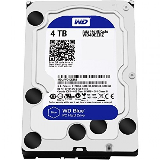 WD Blue 4TB Desktop Hard Disk Drive - 5400 RPM SATA 6 Gb/s 64MB Cache 3.5 Inch