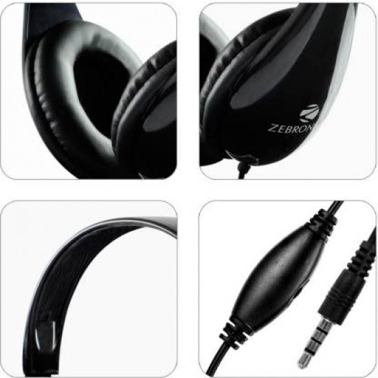 Zebronics ZEB-2100 HMV Wired Headphone with Mic for Mobile & PC