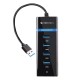 Zebronics 300HB 4 Port USB 3.0 Hub with Hi-Speed Data Transfer, LED Indication, Glossy Finish 