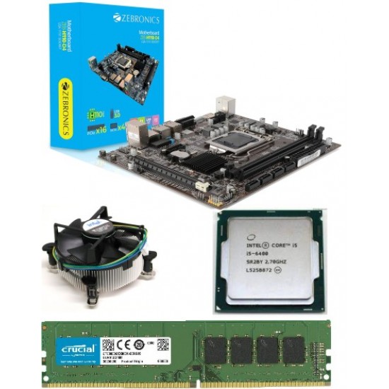 Zebronics H 110M Mother board + Core I 5 (6th Gen) + Ram 8 Gb DDR 4 + Fan Motherboard Combo