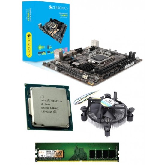 Zebronics H110 Motherboard + Core I5-7400 Processor + Ram 16 GB DDR 4+ Fan Motherboard Combo