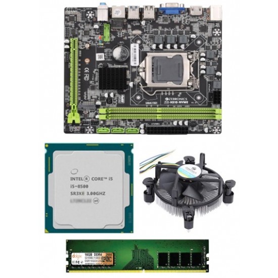 Zebronics Z310 Motherboard + Core I5-8400 Processor + Ram 16 GB DDR 4+ Fan Motherboard Combo