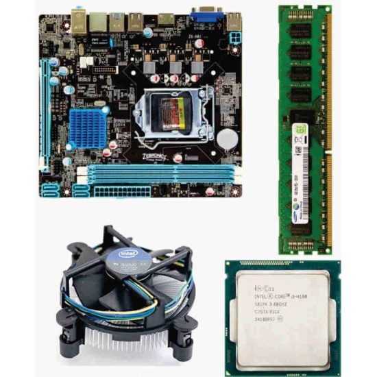 Zebronics / Foxin 81 Mother board + Core I -3 (IVth Generation) + 16 GB DDR3 + Fan