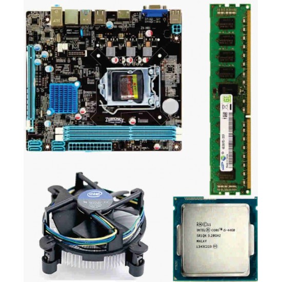 Zebronics 81 Mother board + Core I -5 (IVth Generation) + 4 GB DDR3 + Fan With Nvme Support