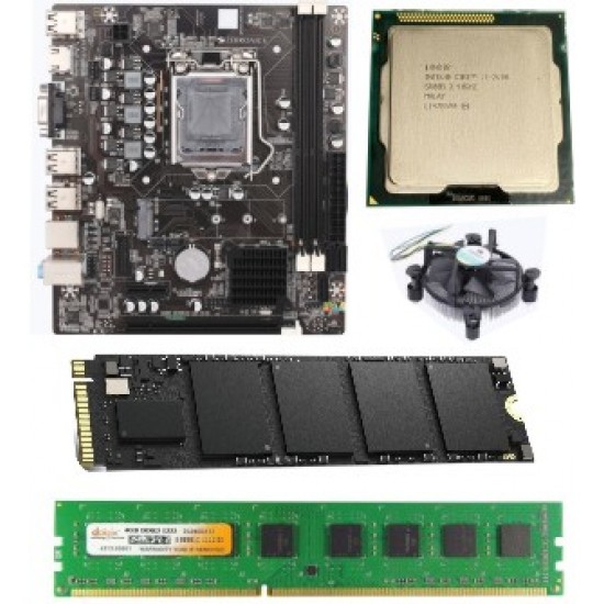 Zebronics 61 Mother board with NVME + Core I -7 (IInd) Processor + 4 GB DDR3 + 256 Gb Nvme + Fan